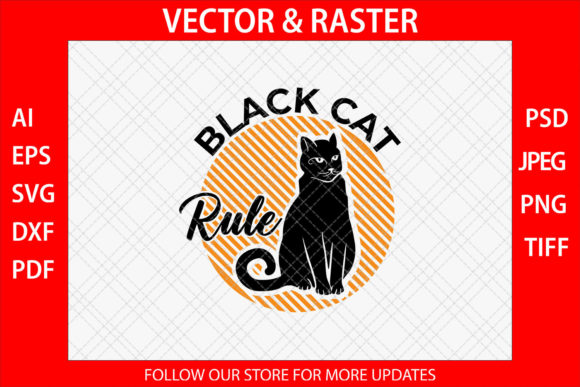 Black Cat Rule Embroidery Design