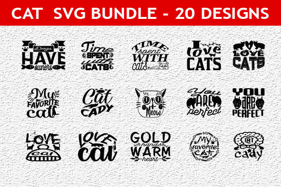 Cat 20 Quotes Designs Bundle
