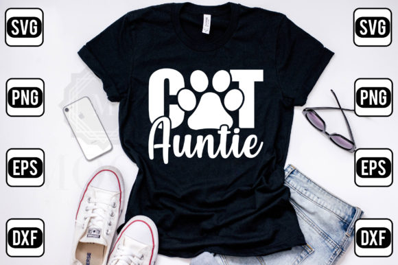 Cat Auntie Embroidery Design