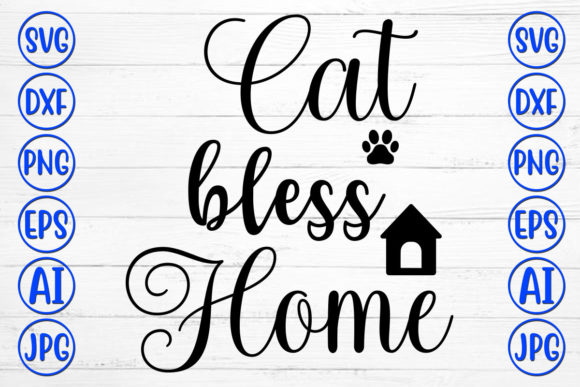 Cat Bless Home Embroidery Design