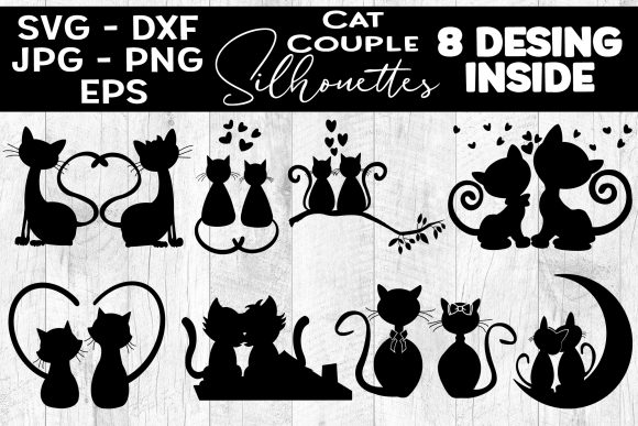 Cat Couple Silhouettes