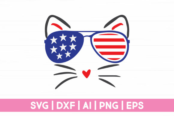 Cat Face 4th of July
