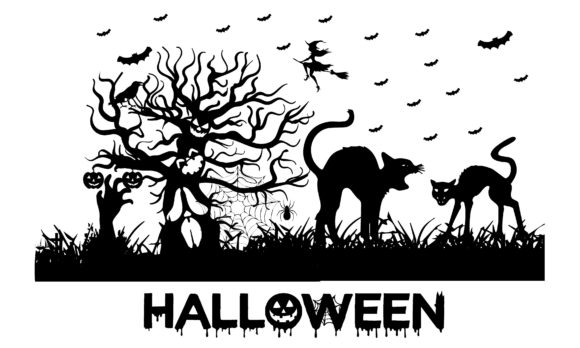 Cat Halloween Landscapes