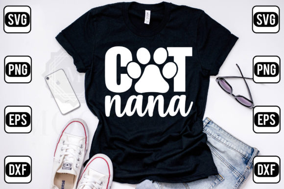 Cat Nana Embroidery Design