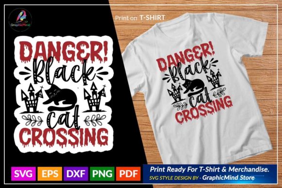 Danger Black Cat Crossing