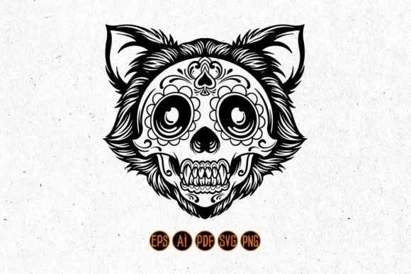 Dia De Los Muertos Cat Silhouette