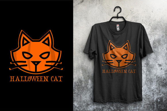 Halloween Cat T Shirt Design Template