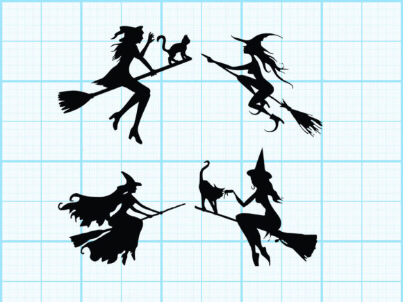 Halloween Witch with Cat