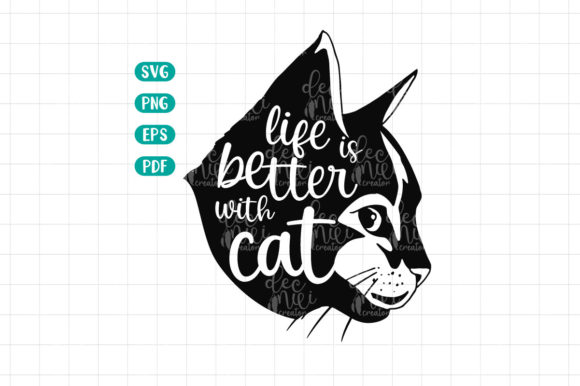 Life is Better with Cat, Cat Silhouette
