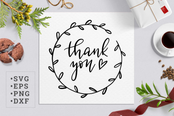 Thank You SVG in the Wreath